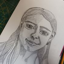 Mijn project van de cursus: Creëer lijnportretten met grafiet in je schetsboek. Esboçado, Desenho, Desenho de retrato, e Sketchbook projeto de mowi - 05.01.2023