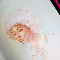 Mi proyecto del curso: Dibujo de retratos llamativos con lápices de colores. Drawing, Portrait Drawing, Sketchbook, and Colored Pencil Drawing project by Daniela Benegas - 01.05.2023