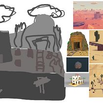 Composicion Desierto. Un proyecto de 3D y Modelado 3D de Damian Arrieta - 05.01.2023
