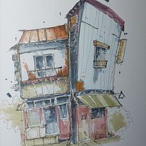 My project for course: Expressive Architectural Sketching with Colored Markers. Sketching, Drawing, Architectural Illustration, Sketchbook & Ink Illustration project by Andriy Balanyuk - 12.31.2022