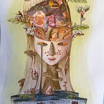 My project for course: Surreal Illustration with Watercolor and Ink. Traditional illustration, Fine Arts, Painting, Drawing, and Watercolor Painting project by Sophie Ullmann - 01.06.2023