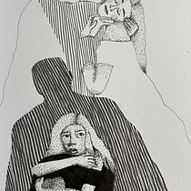 A bit of Klimt and betrayal. Desenho, Desenho artístico, Ilustração com tinta e Ilustração tradicional projeto de knorr-jessica - 06.01.2023