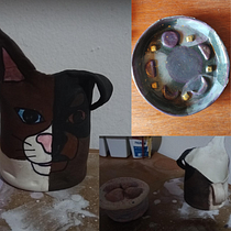 Meu projeto do curso: Cerâmica em casa para iniciantes. Een project van Ontwerp van accessoires, Craft,  Beeldende kunst y Keramiek van Larissa Sartori Ribeiro Santos Anchia - 06.01.2023