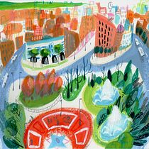 My project for course: Pictorial Sketchbook with Gouache. Un projet de Illustration traditionnelle, Esquisse , Dessin, Illustration architecturale, Carnet de croquis , et Peinture gouache de love_fofo_ - 07.01.2023