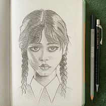 Mijn project van de cursus: Creëer lijnportretten met grafiet in je schetsboek. Esboçado, Desenho, Desenho de retrato, e Sketchbook projeto de Celeste Polstra - 07.01.2023