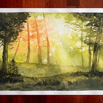 Mi proyecto del curso: Paisajes de ensueño con acuarela: plasma la luz. Un projet de Peinture , et Aquarelle de Adela Arsuaga - 08.01.2023