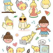 Meu projeto do curso: Ilustração kawaii: crie personagens adoráveis Ein Projekt aus dem Bereich Traditionelle Illustration, Design von Figuren und Manga von Georgia Przygocki - 09.01.2023