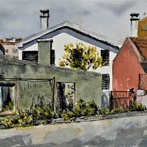 Meu projeto do curso: Representação arquitetônica com aquarela. Traditional illustration, Sketching, Drawing, Watercolor Painting, Architectural Illustration, and Sketchbook project by priscilajm - 01.04.2023