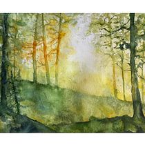 Mein Abschlussprojekt für den Kurs: Verträumte Aquarell-Landschaften: Halte Licht fest. Un projet de Peinture , et Aquarelle de Cordula Altersberger - 09.01.2023