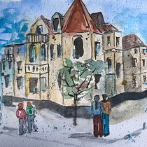 Mijn project van de cursus: Architectuur tekenen met aquarel en inkt. Esboçado, Desenho, Pintura em aquarela, Ilustração arquitetônica, Sketchbook e Ilustração com tinta projeto de Denise Van lent - 09.01.2023
