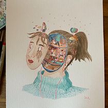 My project for course: Surreal Illustration with Watercolor and Ink. Traditional illustration, Fine Arts, Painting, Drawing, and Watercolor Painting project by Margherita Miani - 01.09.2023