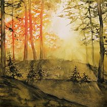 My project for course: Dreamy Watercolor Landscapes: Paint with Light. Un projet de Aquarelle , et Peinture de reichman_b - 07.01.2023