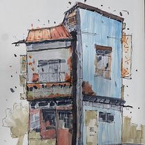 My project for course: Expressive Architectural Sketching with Colored Markers. Sketching, Drawing, Architectural Illustration, Sketchbook & Ink Illustration project by jblain - 01.09.2023