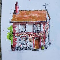 Mon projet du cours : Esquisses d'architecture expressives aux feutres de couleur. Sketching, Drawing, Architectural Illustration, Sketchbook & Ink Illustration project by seb_boedec - 01.11.2023