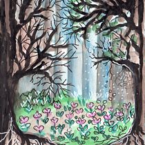 Mein Abschlussprojekt für den Kurs: Märchenlandschaften mit Gouache malen. Traditional illustration, Painting, and Gouache Painting project by Gloria Colomb - 09.06.2022