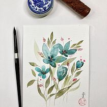 Mi proyecto del curso: Creación de una composición floral con acuarela. Un projet de Illustration traditionnelle, Beaux Arts, Peinture, Aquarelle, Illustration botanique et Illustration naturaliste de Noelia Alijo - 10.01.2023