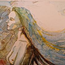 Il mio progetto del corso: Ritratto sperimentale con inchiostro, tè e alcol (Sirena - Mermaid). Artes plásticas, Pintura, Desenho e Ilustração com tinta projeto de Giovanni MEDUSEI - 11.01.2023