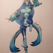 Mi proyecto del curso: Coloreado con marcadores para dibujo manga. Traditional illustration, Comic, Color Theor, and Manga project by Cristian Luna - 01.12.2023