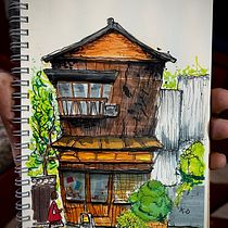 My project for course: Expressive Architectural Sketching with Colored Markers. Sketching, Drawing, Architectural Illustration, Sketchbook & Ink Illustration project by Kevin D'souza - 01.12.2023