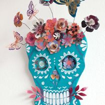 My project for course: Blue Sugar Skull. Character Design, Arts, Crafts, and Sculpture project by juliagertz - 01.02.2023