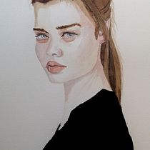 Mi proyecto del curso: Retrato en acuarela a partir de una fotografía. Traditional illustration, Watercolor Painting, and Portrait Drawing project by Ana Camacho - 01.13.2023