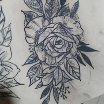 Meu projeto do curso: Tatuagem botânica com pontilhismo. Projekt z dziedziny Trad, c, jna ilustracja, Projektowanie tatuaż, R i sunek botaniczn użytkownika liviamariade - 13.01.2023