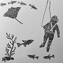 Mein Abschlussprojekt für den Kurs: Geschnitzte Stempel für illustrierte Kompositionen. Een project van Traditionele illustratie, Craft,  Beeldende kunst y Printen van _katrine_ - 13.01.2023