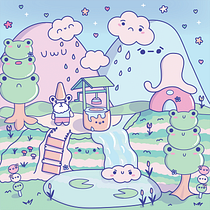 My final project for the course: Designing Kawaii Worlds: Spread Joy Through Illustration. Character Design, Digital Illustration, and Manga project by Kathryn Myrman - 01.08.2023