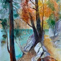 Mein Abschlussprojekt für den Kurs: Realistische Landschaften in Aquarell malen. Projekt z dziedziny  Malarstwo, Sketching, Malowanie akwarelą, Ilustracja naturalist i czna użytkownika Cordula Altersberger - 14.01.2023