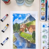 Mi proyecto del curso: Cuaderno de viaje en acuarela. Traditional illustration, Watercolor Painting, Architectural Illustration, and Sketchbook project by lopezyin20 - 01.13.2023