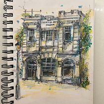 My project for course: Expressive Architectural Sketching with Colored Markers. Sketching, Drawing, Architectural Illustration, Sketchbook & Ink Illustration project by Anh - 01.15.2023