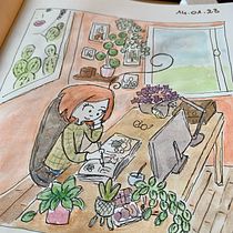 Mon projet du cours : Carnet de croquis pour explorer votre style de dessin. Un proyecto de Ilustración tradicional, Bocetado, Creatividad, Dibujo, Pintura a la acuarela, Sketchbook y Pintura gouache de Marie Verro - 15.01.2023