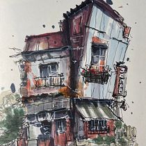 My project for course: Expressive Architectural Sketching with Colored Markers. Een project van Sketchbook,  Schetsen,  Tekening,  Architecturale illustratie y  Illustratie met inkt van Jiena - 08.01.2023