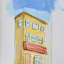 My project for course: Architectural Sketching with Watercolor and Ink. Esboçado, Desenho, Pintura em aquarela, Ilustração arquitetônica, Sketchbook e Ilustração com tinta projeto de benjamin_e_guy - 16.01.2023