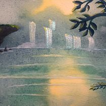 My project for course: Fantasy Landscapes with Watercolor & Gouache. Un progetto di Belle arti, Pittura, Pittura ad acquerello, Illustrazione naturalistica e Pittura gouache di kim_collingwoo - 14.01.2023