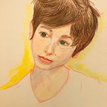 Mon projet du cours : Dessin de portraits expressifs aux crayons de couleur . Drawing, Portrait Drawing, Sketchbook, and Colored Pencil Drawing project by Sophie Planet - 01.17.2023
