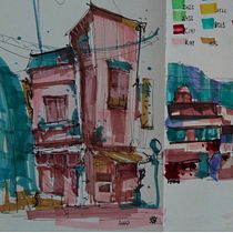 My project for course: Expressive Architectural Sketching with Colored Markers. Een project van  Schetsen,  Tekening,  Architecturale illustratie, Sketchbook y  Illustratie met inkt van Sholpa B - 30.11.2022