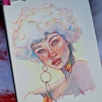My project for course: Vibrant Portrait Drawing with Colored Pencils Ein Projekt aus dem Bereich Zeichnung, Porträtzeichnung, Sketchbook und Zeichnen mit Buntstiften von Tadsaneepapha Mool-aree - 17.01.2023