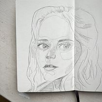 Mon projet du cours : Carnet de portraits : explorez le visage humain. Sketching, Drawing, Portrait Drawing, Artistic Drawing, and Sketchbook project by morganejaja - 01.17.2023