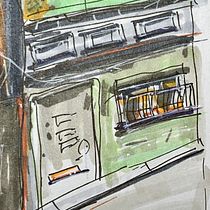 Dibujo arquitectónico expresivo con marcadores de colores. Sketching, Drawing, Architectural Illustration, Sketchbook & Ink Illustration project by Guillermo P. V. - 01.17.2023