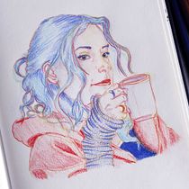Mi proyecto del curso: Dibujo de retratos llamativos con lápices de colores. Drawing, Portrait Drawing, Sketchbook, and Colored Pencil Drawing project by Emmanuel Cárdenas - 01.17.2023