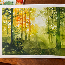 My project for course: Dreamy Watercolor Landscapes: Paint with Light. Un projet de Peinture , et Aquarelle de Linn Soh - 18.01.2023