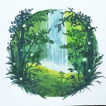 My project for course: Painting Atmospheric Landscapes with Gouache. Traditional illustration, Painting, and Gouache Painting project by Anna - 01.18.2023
