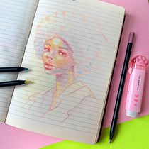 Mi proyecto del curso: Dibujo de retratos llamativos con lápices de colores. Drawing, Portrait Drawing, Sketchbook, and Colored Pencil Drawing project by Ana Polo - 01.14.2023