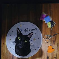 Mi proyecto del curso: Retratos bordados de mascotas: pinta con hilo. Embroider, Naturalistic Illustration, and Textile Design project by Alejandra Téllez Venegas - 01.18.2023