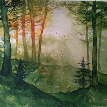 My project for course: Dreamy Watercolor Landscapes: Paint with Light. Un projet de Peinture , et Aquarelle de Dasha Safro - 18.01.2023