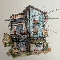 My project for course: Expressive Architectural Sketching with Colored Markers. Sketching, Drawing, Architectural Illustration, Sketchbook & Ink Illustration project by sztado - 01.18.2023