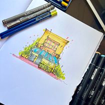 Mi proyecto del curso: Dibujo arquitectónico expresivo con marcadores de colores. Sketching, Drawing, Architectural Illustration, Sketchbook & Ink Illustration project by Mauricio Aranda - 01.15.2023