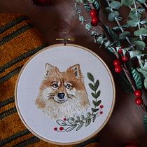 El retrato bordado de Rex. Embroider, Naturalistic Illustration, and Textile Design project by Mireia Quintana - 12.28.2022
