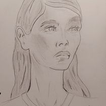 Mon projet du cours : Carnet de portraits : explorez le visage humain. Un projet de Esquisse , Dessin, Dessin de portrait, Dessin artistique , et Carnet de croquis de chrystel Va - 23.01.2023